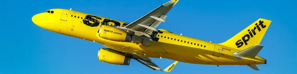 Spirit Airlines plane in flight